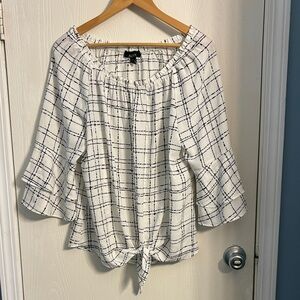 Alyx Black and White Plaid Blouse